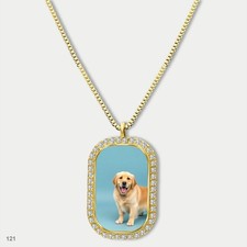 Gorgeous Cute Golden Retriever Dog Fashion Pendant Necklace Chain Graphic Dog Ta