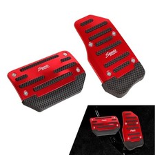 Car Non-slip Pedal Pads Set, Alloy Brake Pedal Protectors, 2 PCS Red