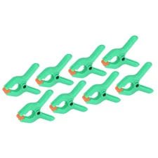 2 Inch Spring Clamps 8 Pack Plastic Flexible Anti-slip Strong Clips Green