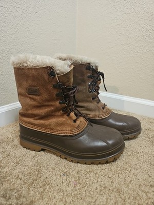 Sorel Kaufman Canada Waterproof Leather Wool Blend Lined Boots Size 10