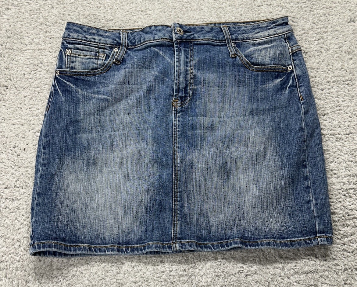 LA Blues Women's Size 16 90s Boho Denim Mini Skirt with Pockets