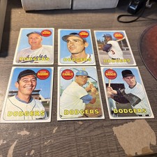 LOS ANGELES DODGERS 1969 TOPPS 24 CARDS WALTER ALSTON DON SUTTON LOW GRADE