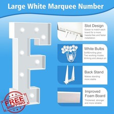 HITINO 3FT Marquee Letter F Light Up Mosaic Foam Baby Shower Decor