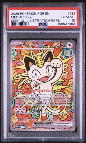 PSA 10 Meowth ex 121/088 SIR Perfect Order POR EN Pokemon English Gem Mint