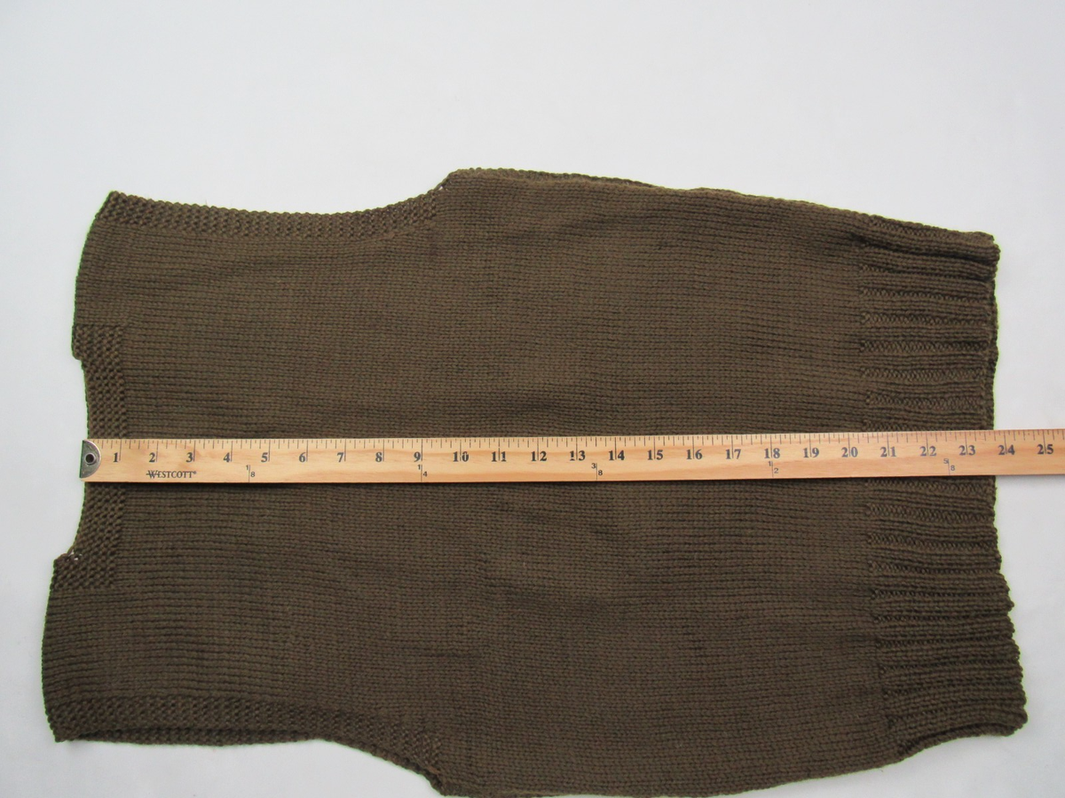 Vtg OG WWII Wool Knit Red Cross Sweater Vest Shirt 1940's Handknit