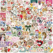 100 PCS Vintage Aesthetic Stickers Coquette Sticker Pack Retro Multicolor