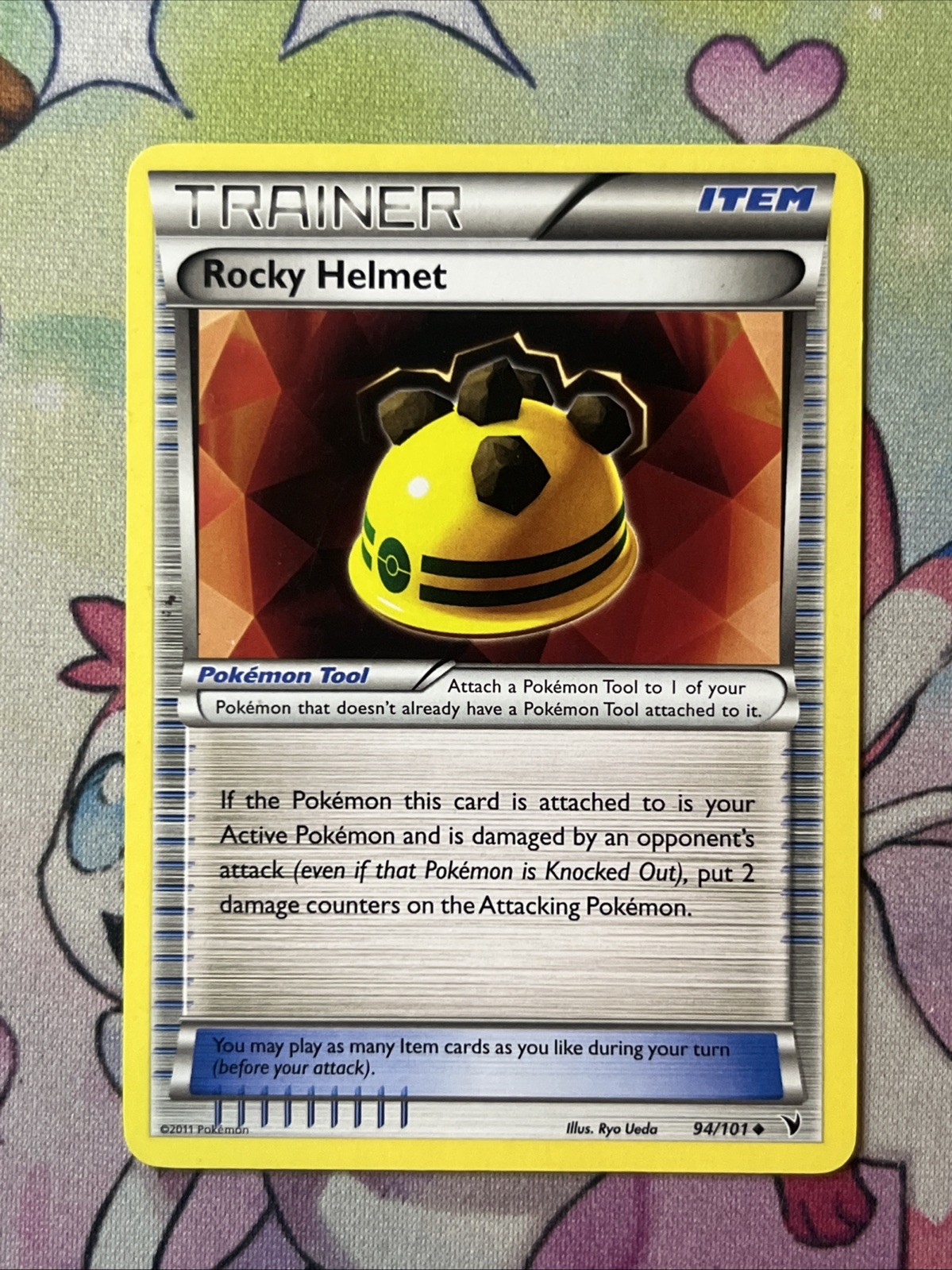 Rocky Helmet 94/101 Pokemon Uncommon Noble Victories Card LP