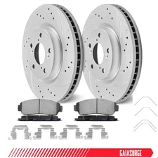 12.6in Front Slotted Rotors Ceramic Brake Pads for 2011 2012-2014 Honda Odyssey