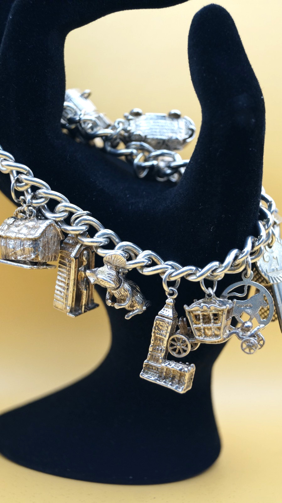 Solid Sterling Silver Charm Bracelet 21 Birthday … - image 2