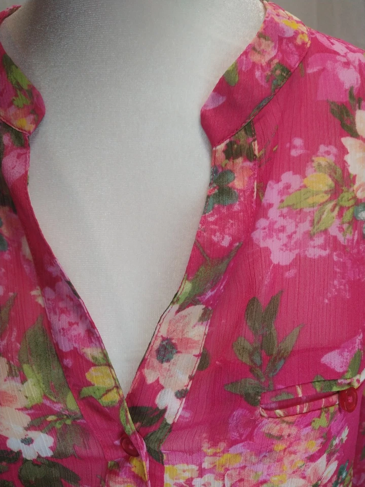 KUT from the Kloth Jasmine Chiffon Blouse Medium Sheer Gauze Artsy  - Image 2 of 4