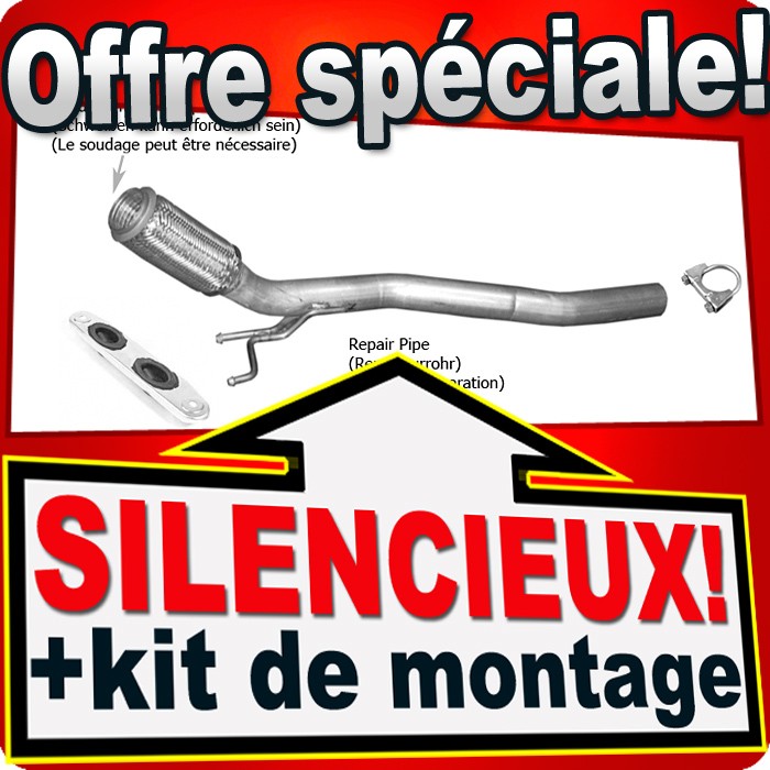 Tuyau avant collecteur échappement 55mm pour Toledo Jetta et Altea