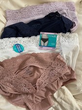 Lot Of 4 Vanity Fair Women's Flattering Lace Hi Cut Panties Nylon- Size 6