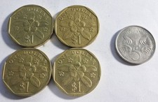 Singapore 1988 - 1997 1 dollar x 4