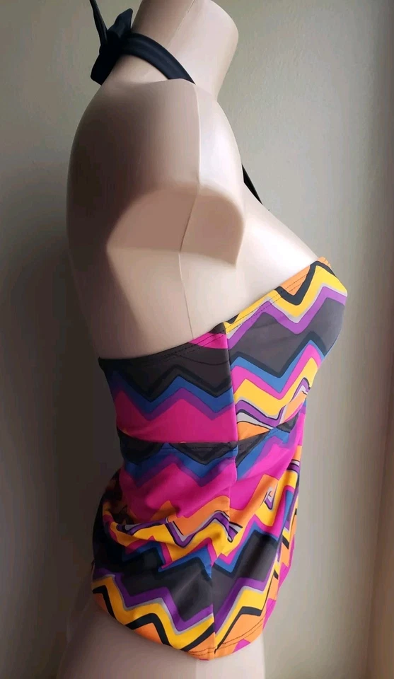 Топ танкини с бретелью через шею Faded Glory цветной средний - Изображение 4 из 4