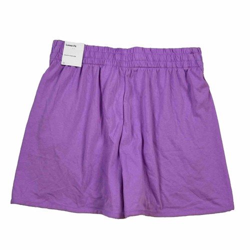 NIKE Girls DRI-FIT High Rise Terry 4” Training Shorts; Size Youth L, New - Picture 5 of 6