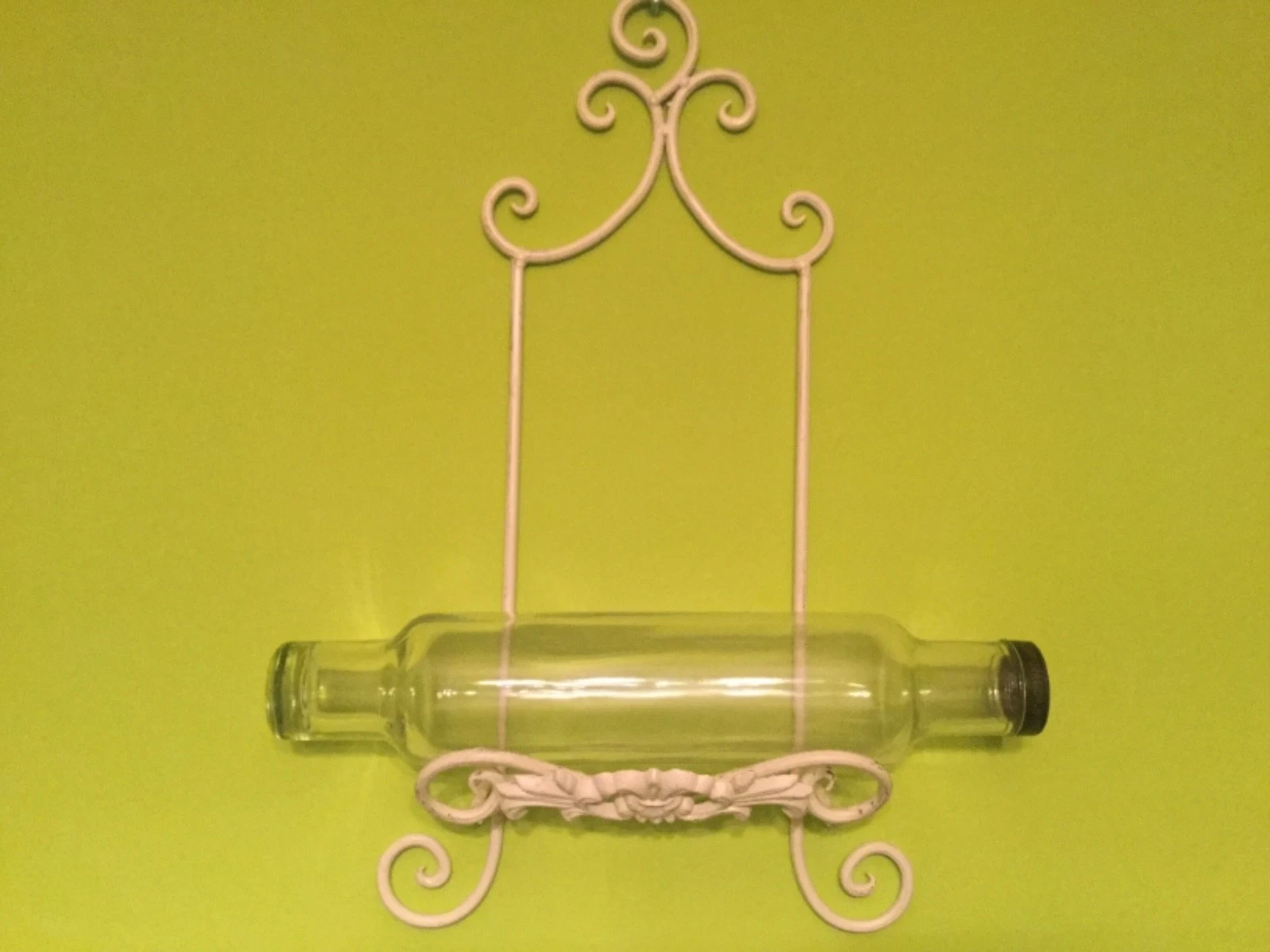 Vintage APPLE PIE RIDGE VINEGAR GLASS ROLLING PIN W/RACK