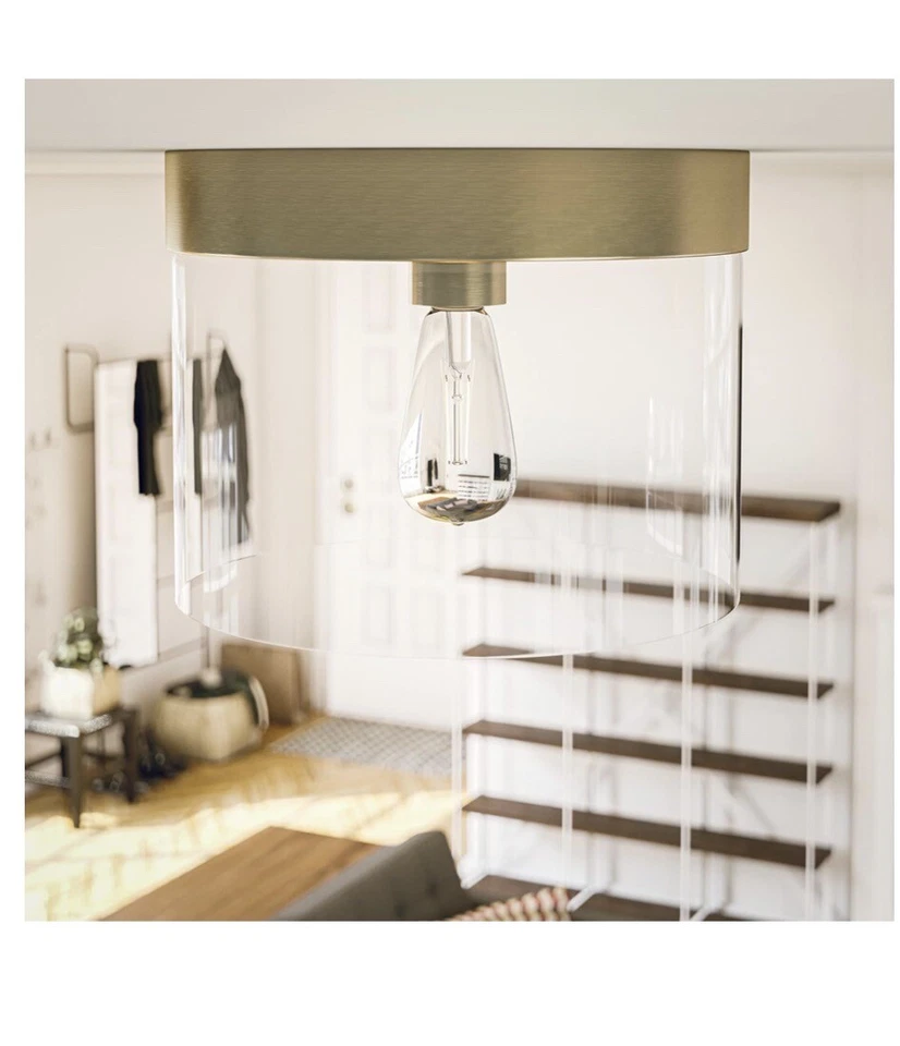 Kenroy Home Capri 1 Light Flush Mount W/ Full Pan Brass Finish 8-5/8” X 12” 1837 - Image 3 of 4