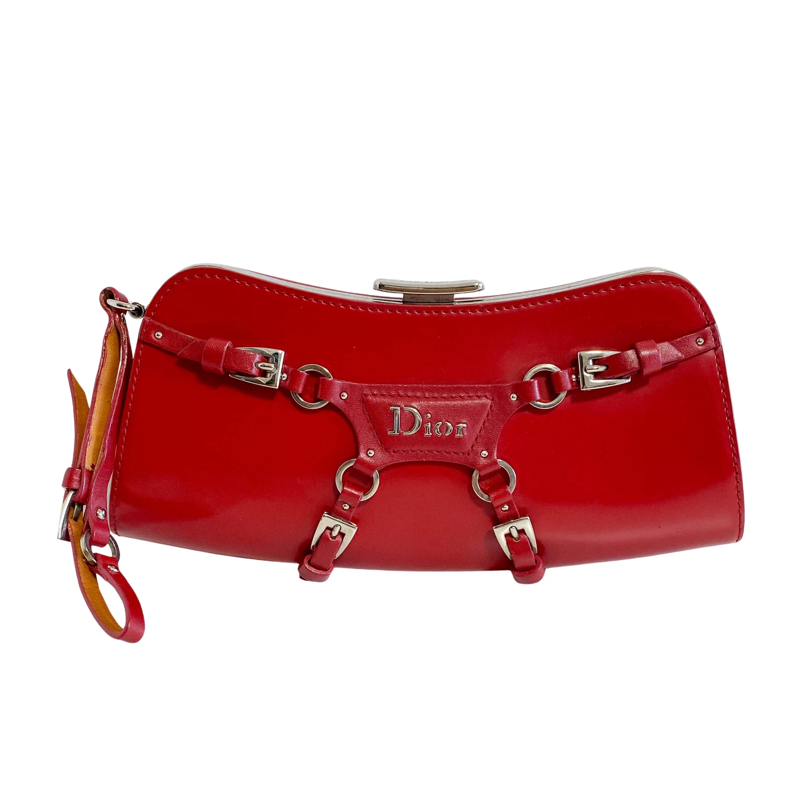 Sac à main pochette rouge série punk DIOR