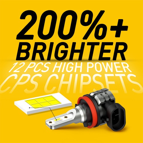 AUXITO 2X H11 H8 H9 LED Bulbs 6000K White Super Bright Fog Light DRL High Power - Picture 4 of 12