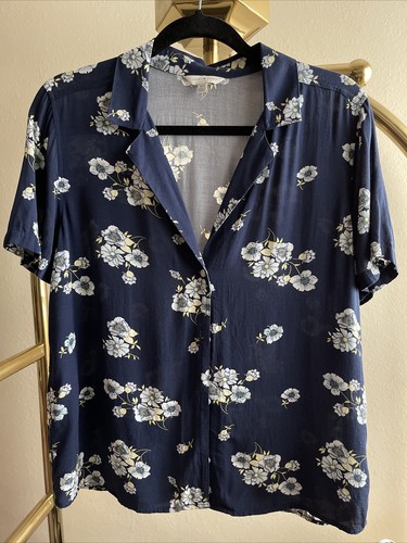 Medium Navy Floral Resort Shirt | eBay