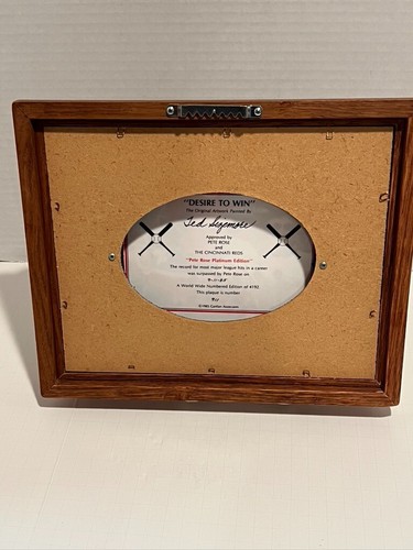 Hand Signed Pete Rose 1985 Limited Edition #911 Gartlan Plaque Desire to Win - Picture 5 of 7