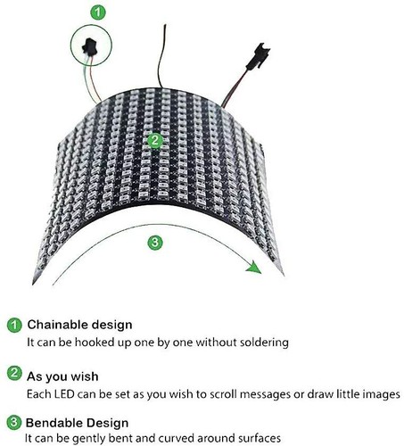 8x8 RGB LED Flexible WS2812B 5050 Matrix Dream Color Individually Addressable - Picture 3 of 12