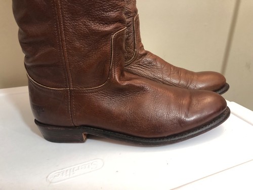 Frye Vintage Dorado Brown Leather Pull On Riding Roper Boots Women's Size 8.5 - Picture 24 of 24