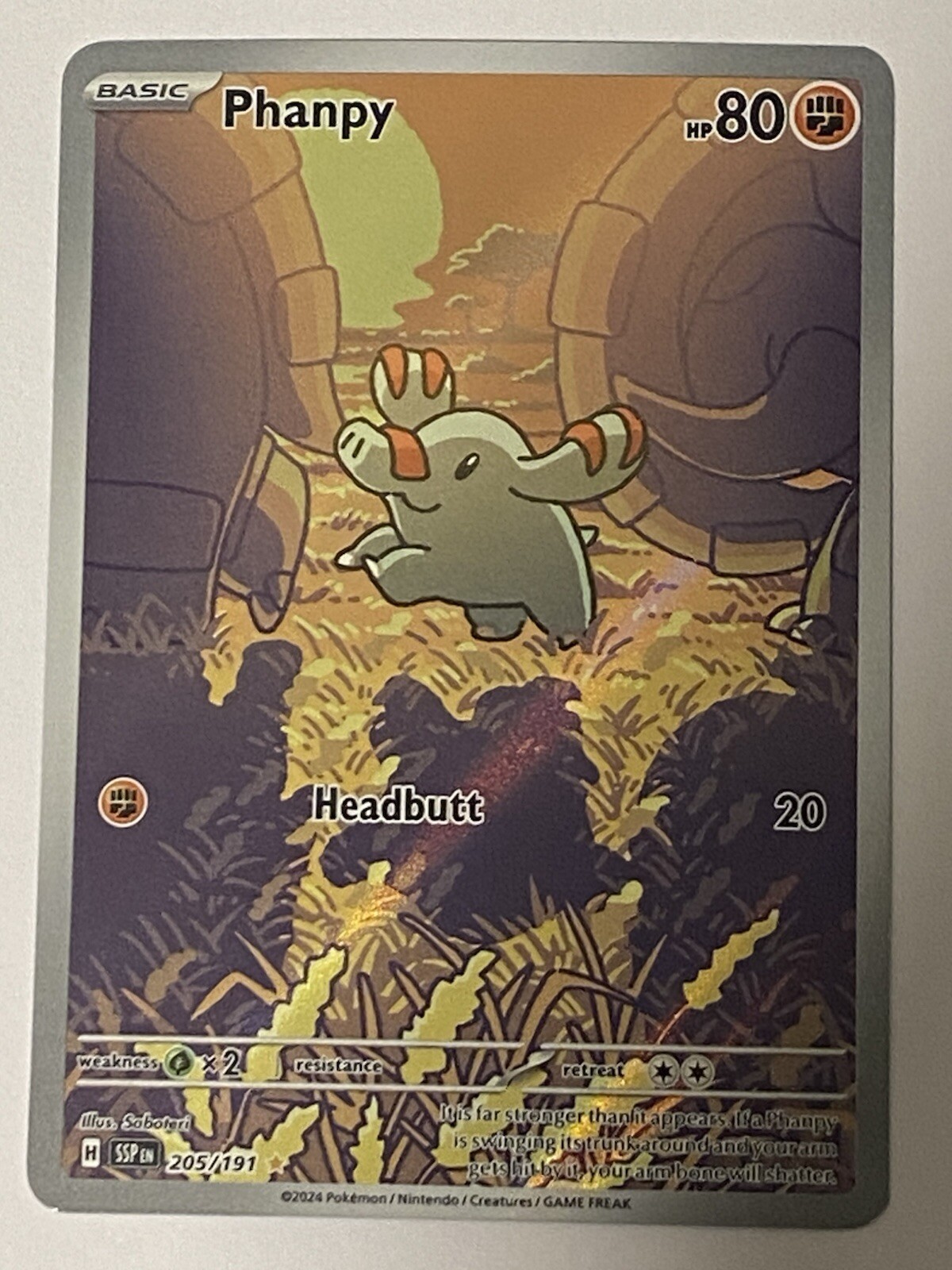 Pokemon TCG Surging Sparks Phanpy 205/191 Illustration Rare LP