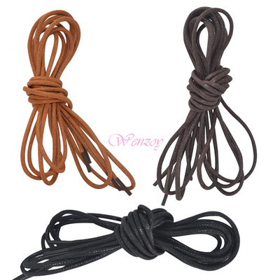 2 Pairs 100/120/140cm round waxed shoelaces leather shoes sport shoe laces DO 2 Pairs 100/120/140cm round waxed shoelaces leather shoes sport shoe laces DO