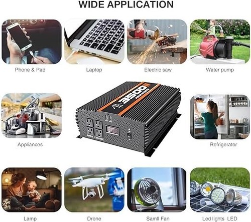 3500Watt Modified wave power inverter dc to ac 12V to 110V truck RV inverter - Picture 4 of 6