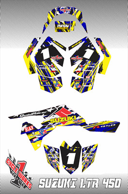 LTR450R LTR 450 SUZUKI QUADRACER SEMI CUSTOM GRAPHICS KIT STRIPES1