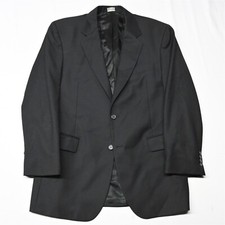 Jos A Bank 42R Solid Black 100 Wool Blazer Suit Jacket Sport Coat