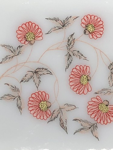 Fire King Fleurette Milk Glass Snack Tray Plates Set of 8 Vintage Flower Vintage - Picture 5 of 9