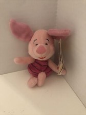 Disneys Mattel Piglet Beanbag Friend 9" Plush Toy Pink Pig WINNIE THE POOH NWT 1
