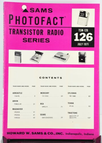 Sams Photofact Transistor Radio Series TSM-126 through TSM-159 (Select Volume) - Picture 4 of 28