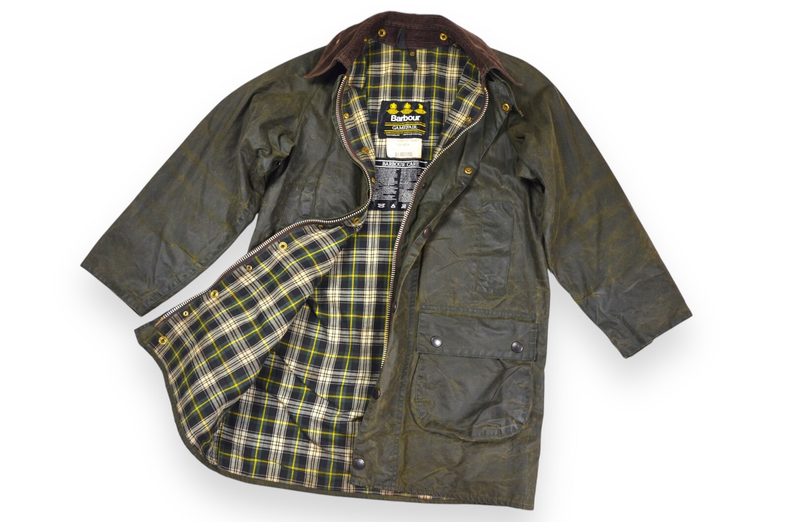 Men's Barbour Gamefair Wax Jacket Vintage Green Sage A123 England Size C34/86cm