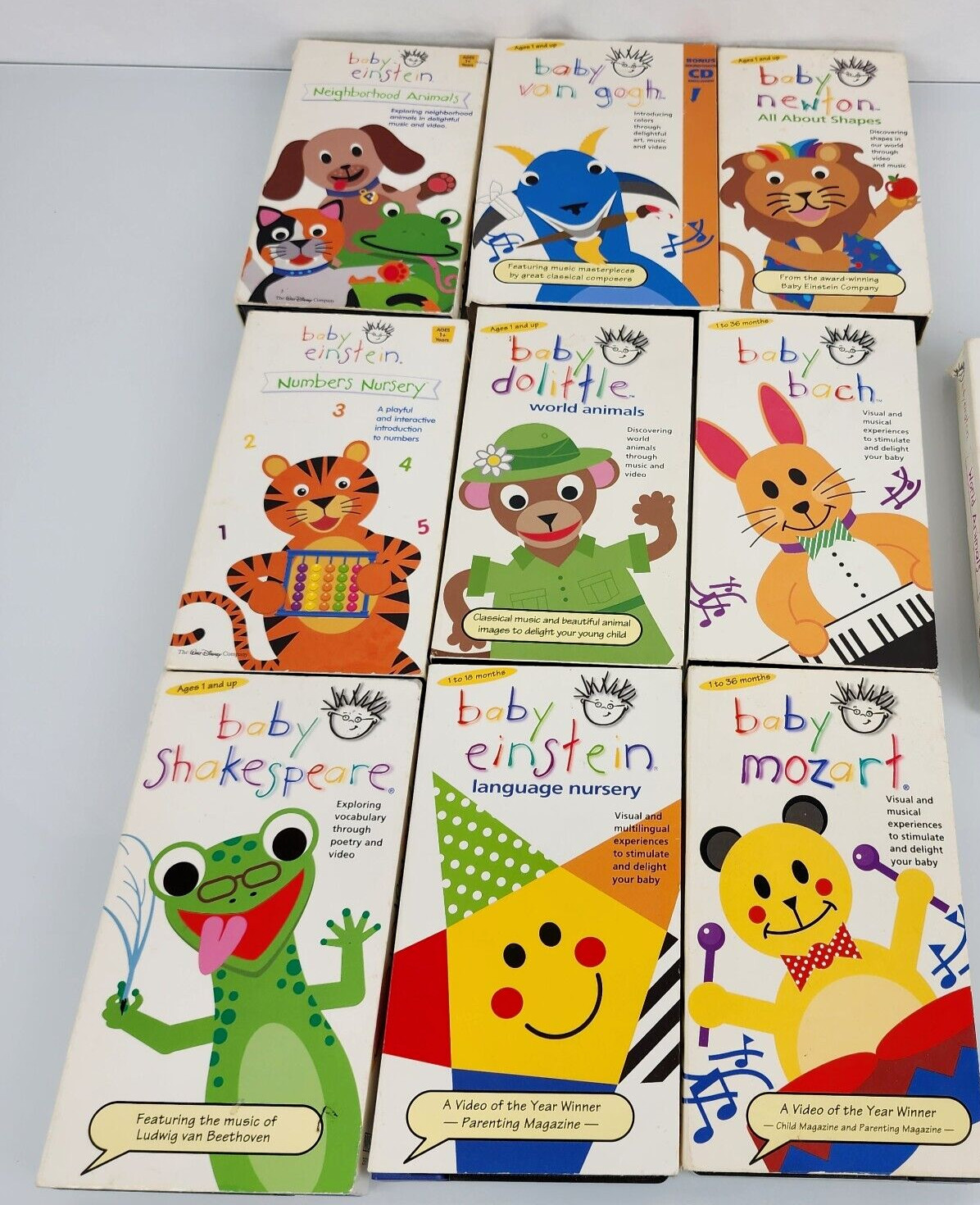 Baby Einstein Vhs Lot Of 9 Dolittle Van Gogh Shakespeare Doolittle Mozart, image size:1196x1470
