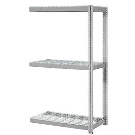 Expandable Add-On Rack with 3 Levels Wire Deck 750lb Cap Per Level 72''W x 24''D x