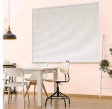 Hampton Bay White 1” Cordless Room Darkening Vinyl Mini Blind 27w x 48h