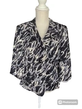 Victor Costa Vtg Jacket Womens Size 12 Small / Medium Textured Black Ivory