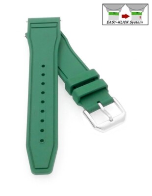 Premium Easy-Klick Silikon Uhrenarmband Modell Artos grün 21 mm