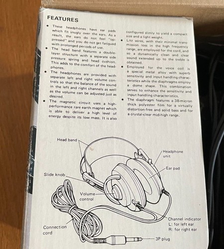 NOS Vintage Pioneer headphones se 650 - Picture 5 of 12