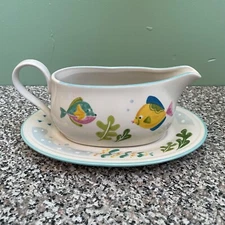 Vintage Studio Nova BARRIER REEF Gravy Boat BEACH Fish COASTAL