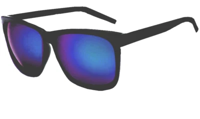 Lunettes Soleil Style coloris Bleu Vision Bleu nuit Montures Noires ABS - Photo 1/2