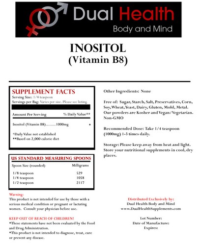 PURE INOSITOL 2500g (5.5 lbs) Powder Stress Anxiety Pharma Grade Bulk Supplement - Picture 2 of 3