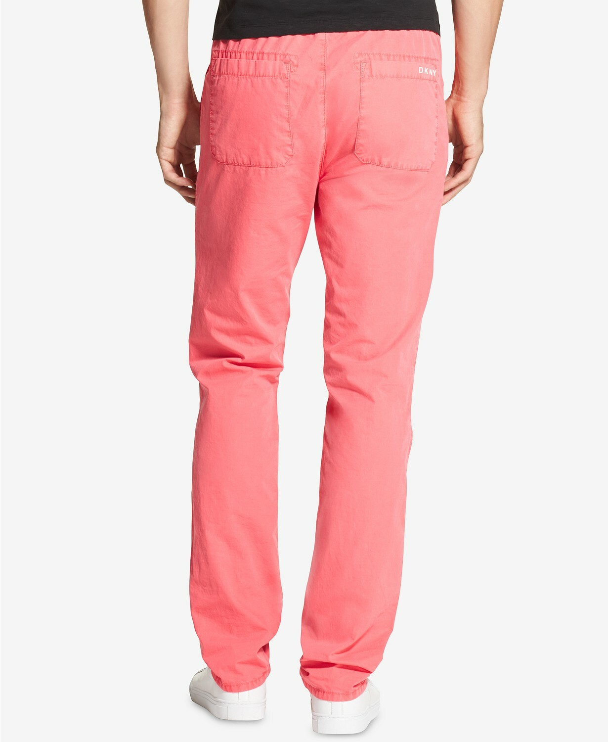 DKNY Mens Sunset Coral Pink Size Medium M Drawstring Classic Fit Pants 238 for sale online eBay
