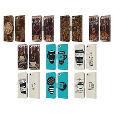 HEAD CASE DESIGNS COFFEE ADDICTS LEATHER BOOK WALLET CASE FOR APPLE iPOD TOUCH