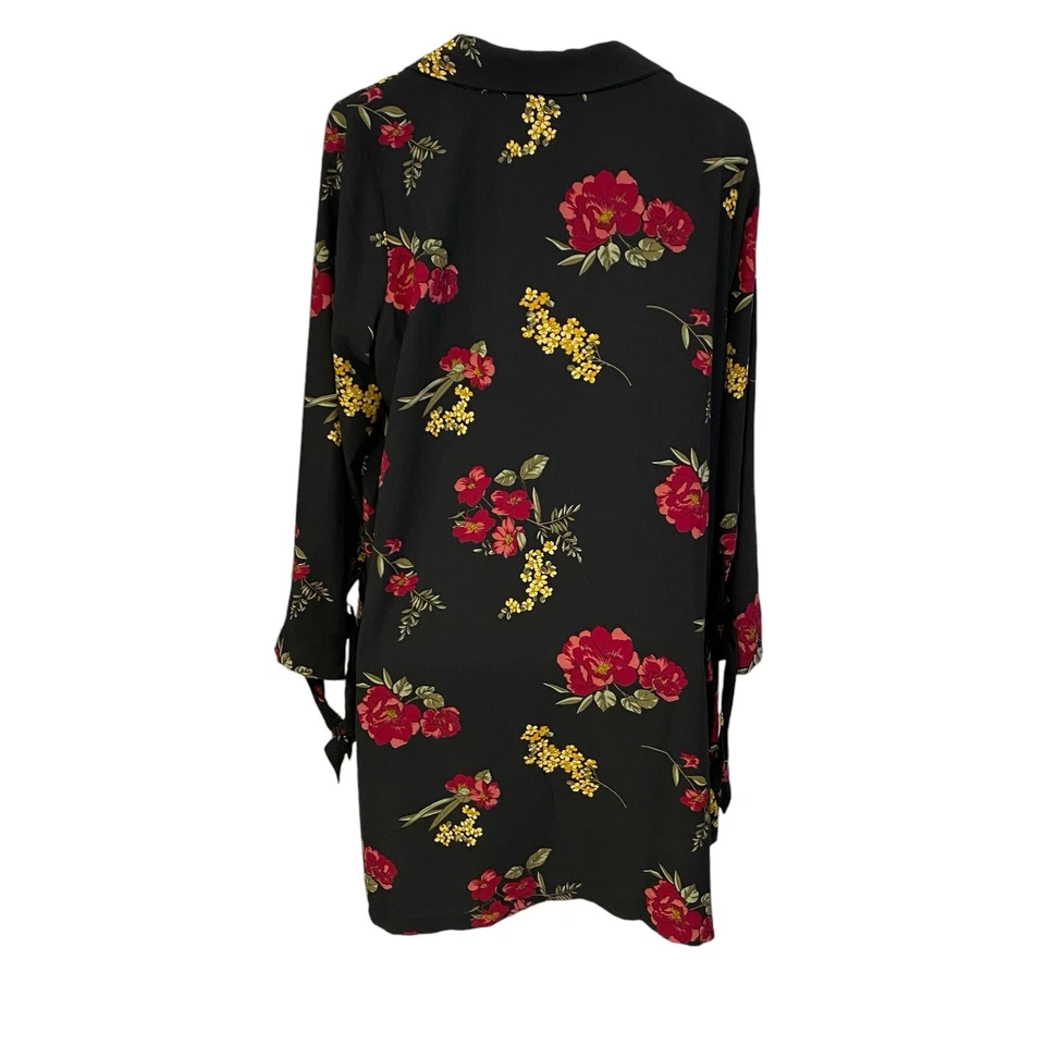 Blazer Roz & Ali Mujer 1X Floral Longline Plumero Trabajo Oficina Informal Chaqueta Foto 3 de 4