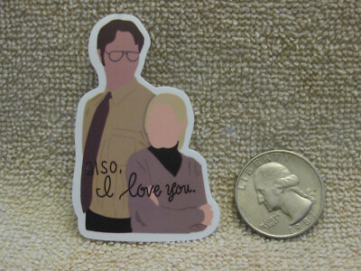 Dwight & Angela The Office small sticker television NEW ''Also, I Love You''