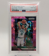 Jayson Tatum 2018-19 Panini Prizm Basketball Pink Cracked Ice SP #119 PSA 10